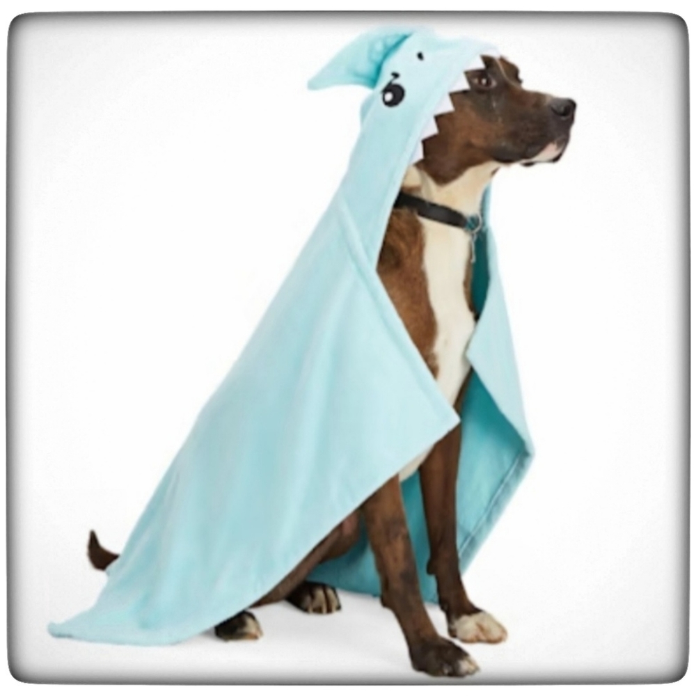 Well & Good Character Robe Shark Dog Towel, Small/Medium